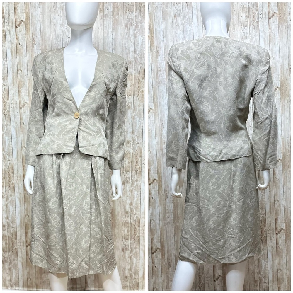 Giorgio Armani Vintage Jacquard Skirt Suit